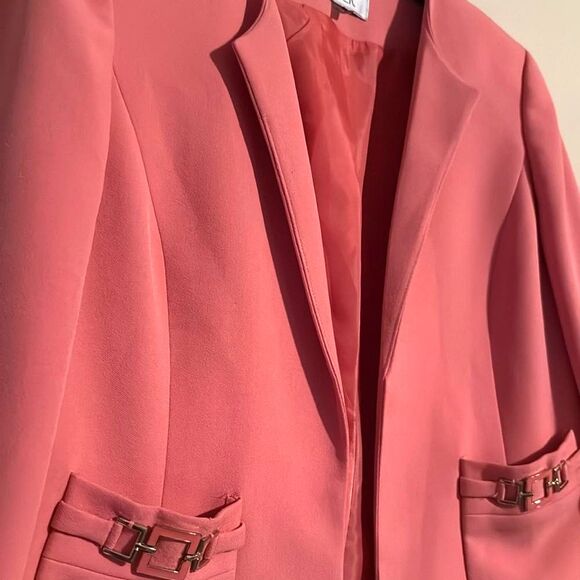 Kasper Women's Coral Blazer size 4 open front with pocket accents NWOT - Picture 5 of 14